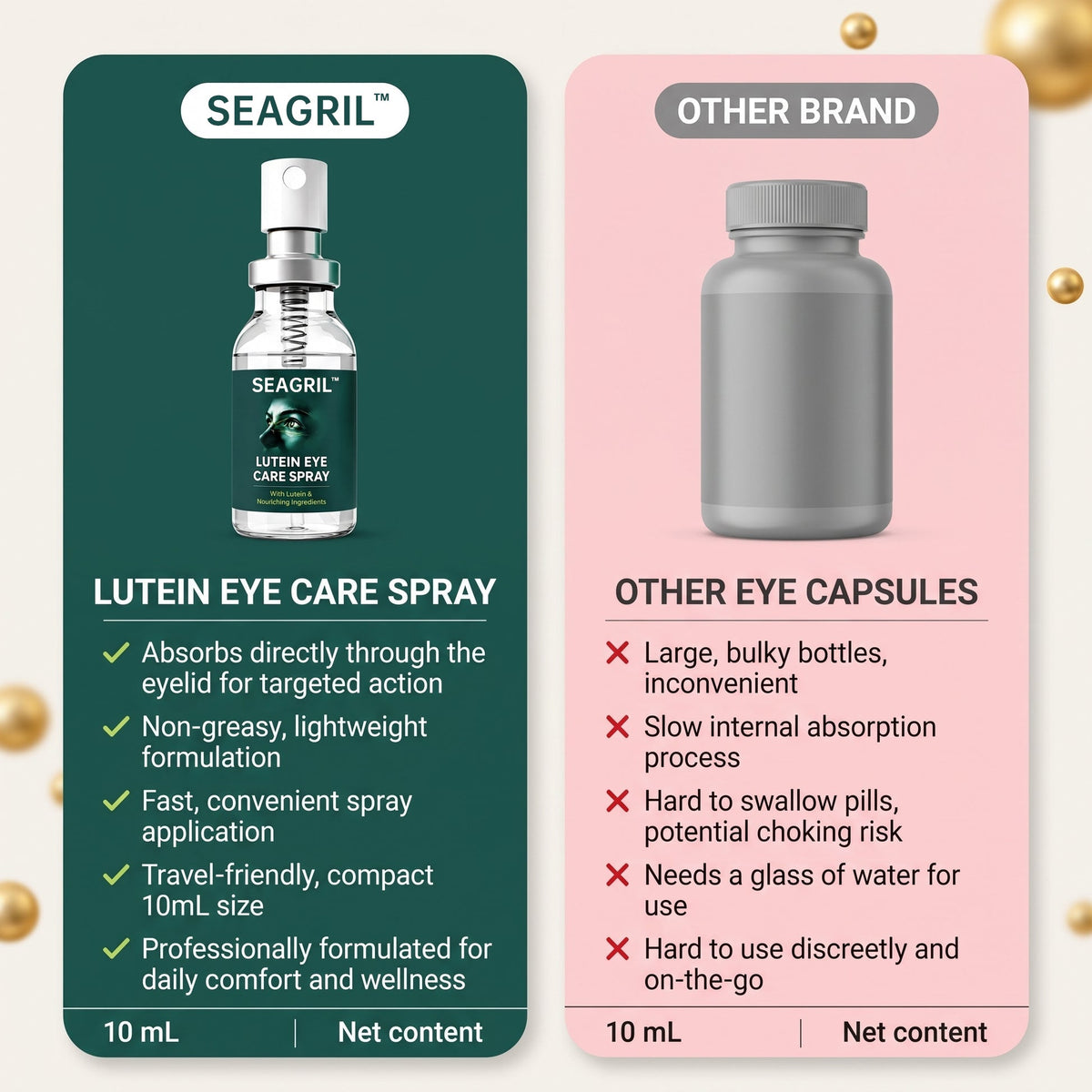 SEAGRIL™ Lutein Eye Spray-Lutein Eye Care Spray — 10-Second Daily Routine
