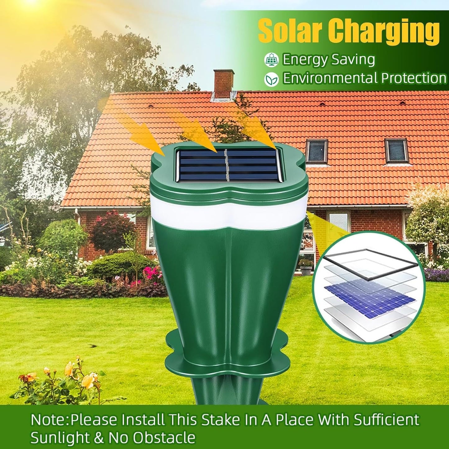 🌸Spring Sale 50% OFF☘️Solar Powered Waterproof Screw Mole Repellent