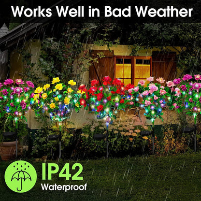 🌸✨  Memorial Garden Bloom Lights – Featuring Ultra-Realistic Artificial Petals, Solar-Powered & Weatherproof🏡🌪️