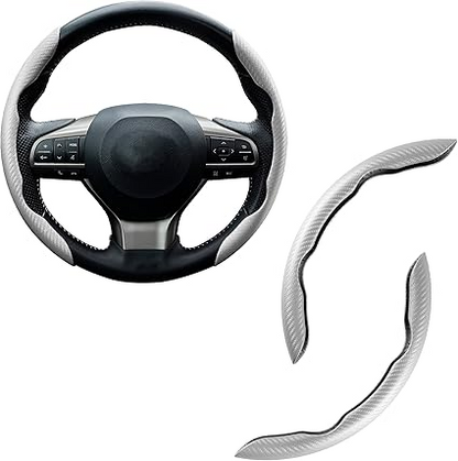 Carbon Fiber Silicone Anti-Slip Car Steering Wheel Cover Universal Fit