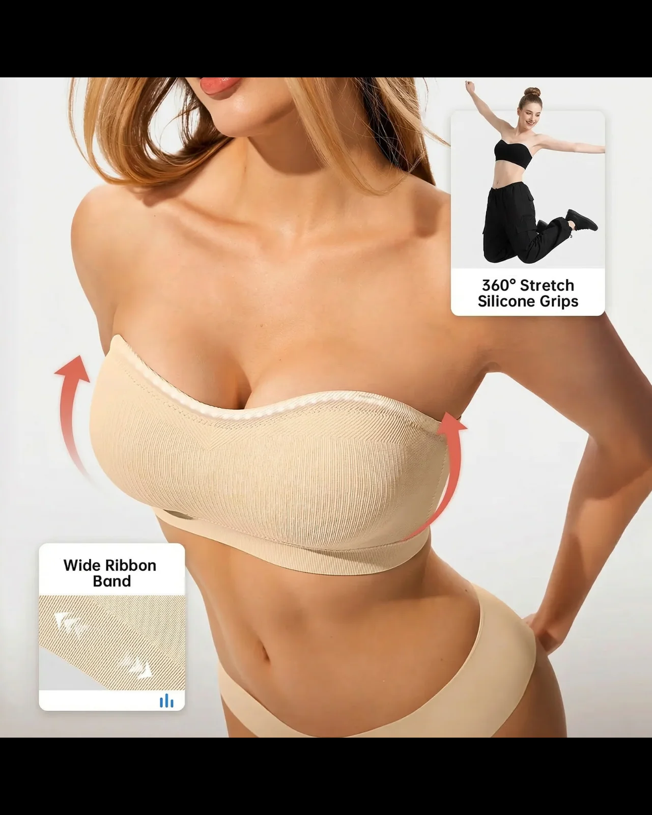 👙Buy more save moreWomen’s💖 Wireless Bandeau Bra with Removable Straps