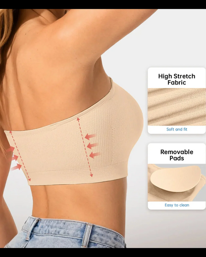 👙Buy more save moreWomen’s💖 Wireless Bandeau Bra with Removable Straps