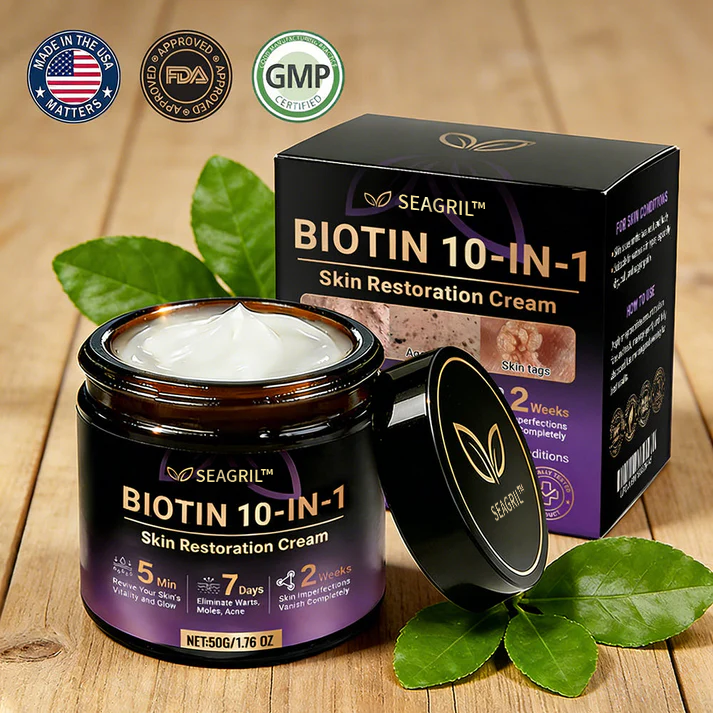 Made and Shipped from USA ✨SEAGRIL® Biotin 10-in-1 Skin Restoration Cream 🍀