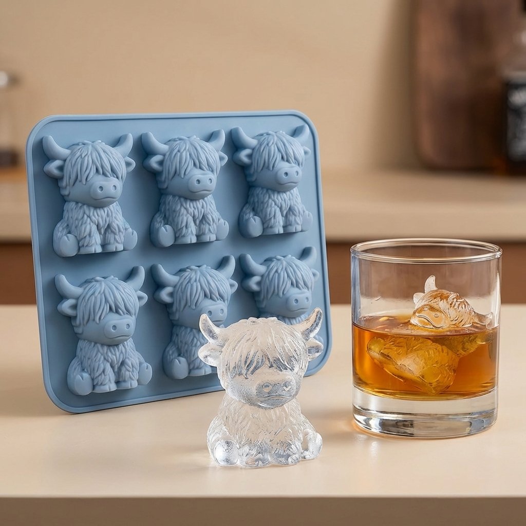 🔥LAST DAY SALE$ 9.99!!⚡50K+ SOLD!🐮 Mini Highland Cow Ice Cube Mold – Cute 3D Ice for Drinks, Parties & Gifts