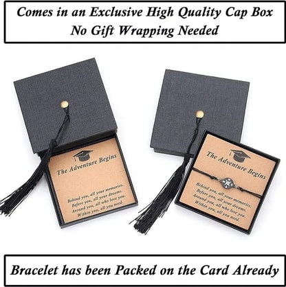 🔥Graduation Compass Bracelet for Class of 2026🔥 – Inspirational Gift for Her Him, High School College 8th Grade Graduate, Stainless Steel with Heartfelt Card & Graduation Cap Box