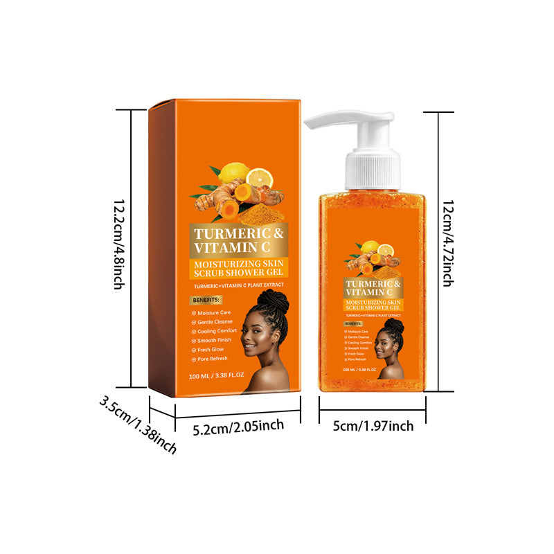 🍯 Detox & Glow! Turmeric Vitamin C Scrub Body Wash with Natural Exfoliants 🌟