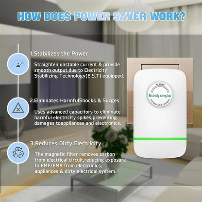 ⚡Last Day Sale Plug-In Power Box with US Plug ✨ Reduce Electricity Bill & Energy Waste