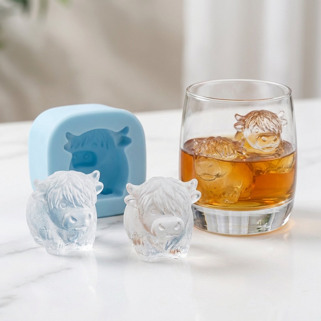 🔥LAST DAY SALE$ 9.99!!⚡50K+ SOLD!🐮 Mini Highland Cow Ice Cube Mold – Cute 3D Ice for Drinks, Parties & Gifts