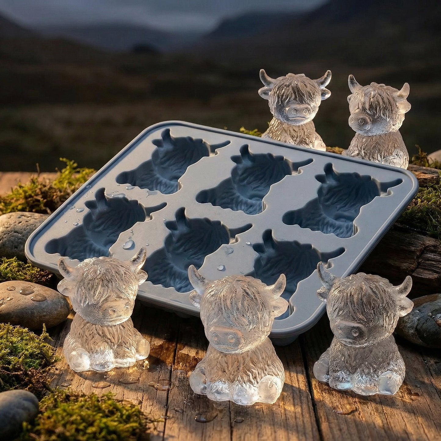 🔥LAST DAY SALE$ 9.99!!⚡50K+ SOLD!🐮 Mini Highland Cow Ice Cube Mold – Cute 3D Ice for Drinks, Parties & Gifts