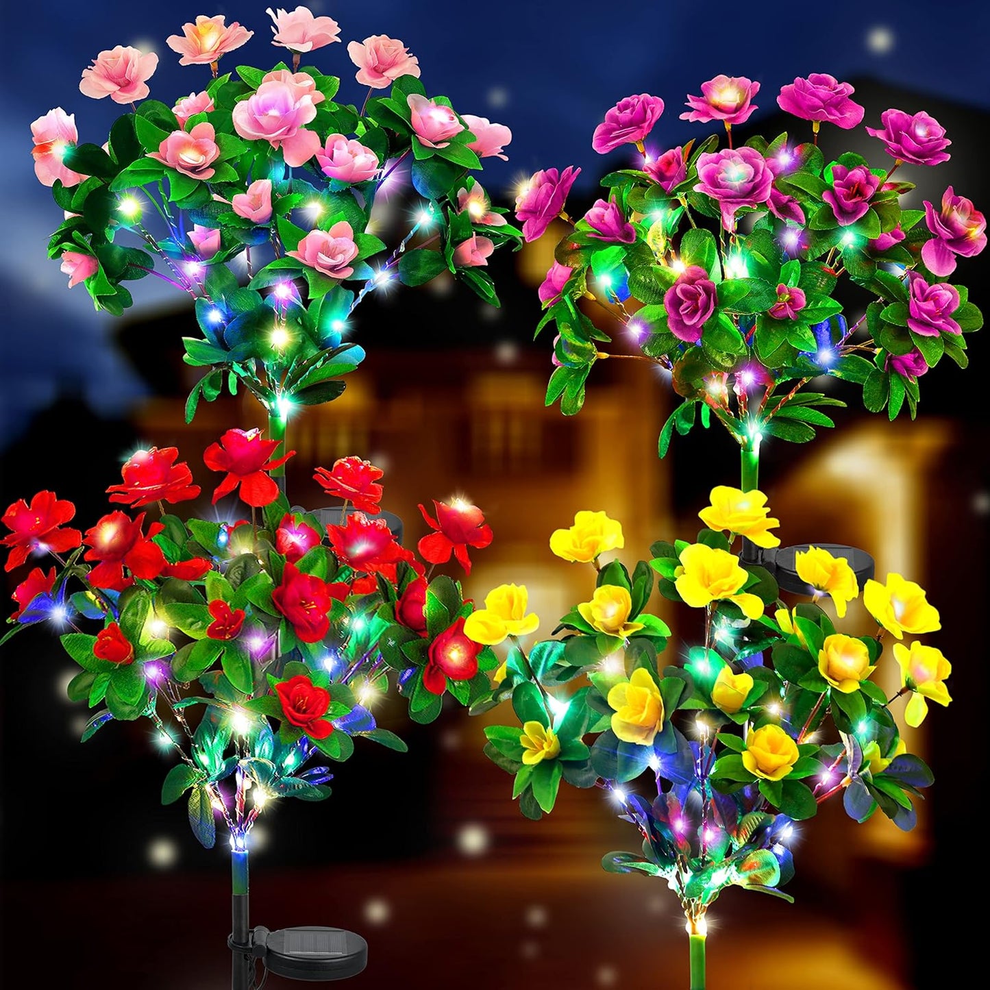 🌸✨  Memorial Garden Bloom Lights – Featuring Ultra-Realistic Artificial Petals, Solar-Powered & Weatherproof🏡🌪️