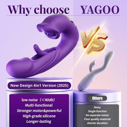 ❄️ LAST DAY 70% OFF 💋 2026 Upgraded Yagoo™ 4-in-1 Flapping & Licking Vibrator