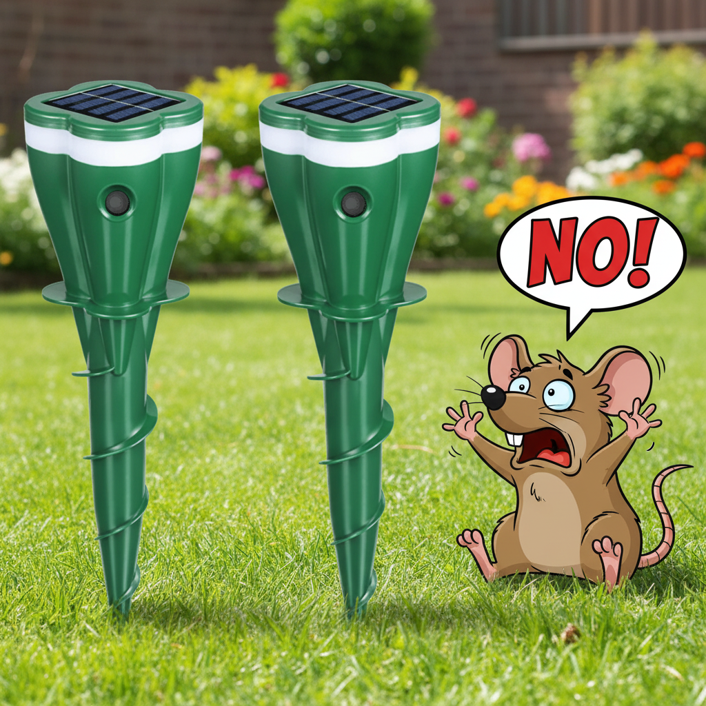 🌸Spring Sale 50% OFF☘️Solar Powered Waterproof Screw Mole Repellent