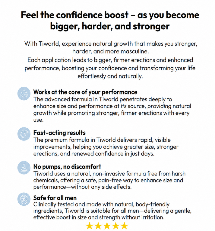 Tiworld® Cream for Men | Increase your penis size by up to 4.5 cm in just 7 days!