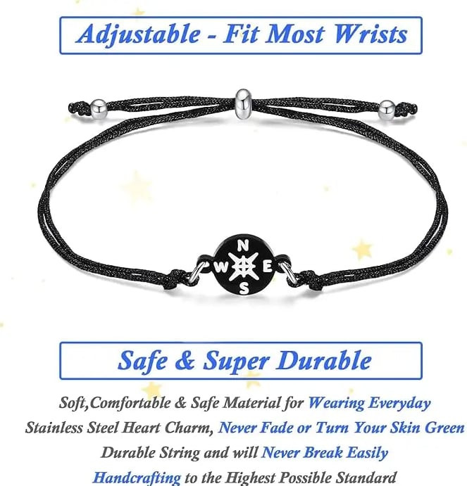 🔥Graduation Compass Bracelet for Class of 2026🔥 – Inspirational Gift for Her Him, High School College 8th Grade Graduate, Stainless Steel with Heartfelt Card & Graduation Cap Box