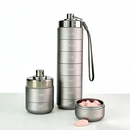 🚀 LIMITED OFFER 50% OFF – Shop Now! 🧳💊Metal Travel Pill Organizer