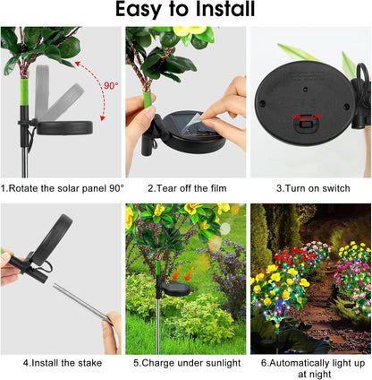 🌸✨  Memorial Garden Bloom Lights – Featuring Ultra-Realistic Artificial Petals, Solar-Powered & Weatherproof🏡🌪️