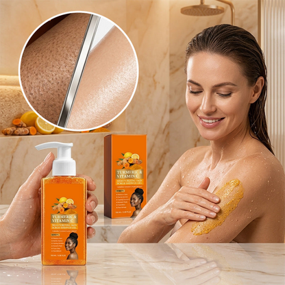 🍯 Detox & Glow! Turmeric Vitamin C Scrub Body Wash with Natural Exfoliants 🌟