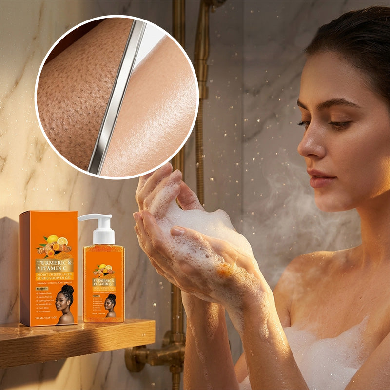 🍯 Detox & Glow! Turmeric Vitamin C Scrub Body Wash with Natural Exfoliants 🌟