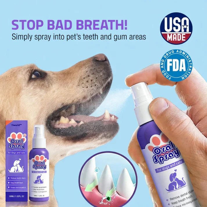 Tiworld® Pet Oral Spray ✅ Freshen Breath, Remove Tartar & Promote gum regeneration, stabilize teeth 🦷-$AC