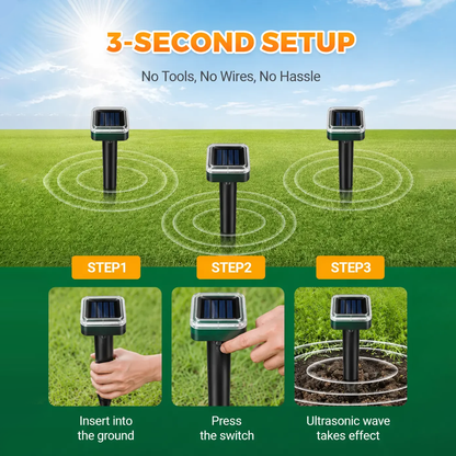 🌸Spring Sale 50% OFF☘️Solar Powered Waterproof Screw Mole Repellent