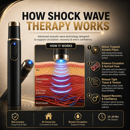 Ultrasonic Shock WaveTherapy Massager--Restore Circulation.Relieve Deep Pain.Rebuild Male Confidence.