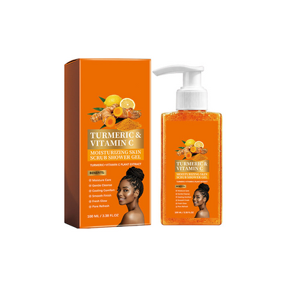 🍯 Detox & Glow! Turmeric Vitamin C Scrub Body Wash with Natural Exfoliants 🌟