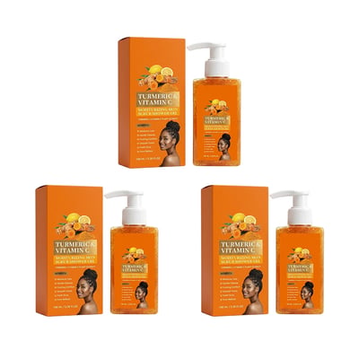 🍯 Detox & Glow! Turmeric Vitamin C Scrub Body Wash with Natural Exfoliants 🌟