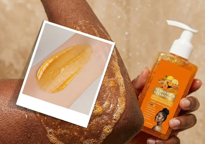 🍯 Detox & Glow! Turmeric Vitamin C Scrub Body Wash with Natural Exfoliants 🌟