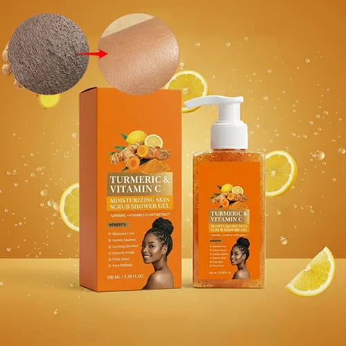 🍯 Detox & Glow! Turmeric Vitamin C Scrub Body Wash with Natural Exfoliants 🌟